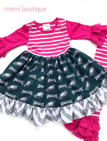 Sz 2/3 Long Sleeve Philadelphia Eagles dress