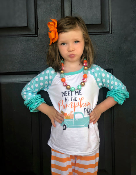 Meet me at the pumpkin patch top & ruffle bottoms