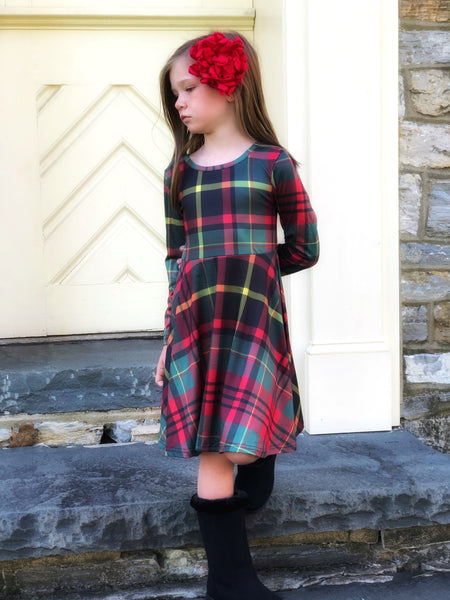 Holiday Plaid Twirl dress