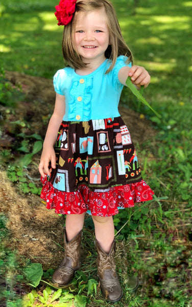 sz 12/18mo Down on the farm dress