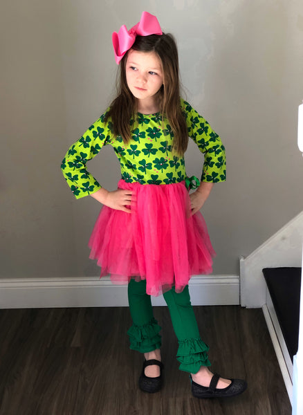 Lucky Clover Party dress + Green Legging