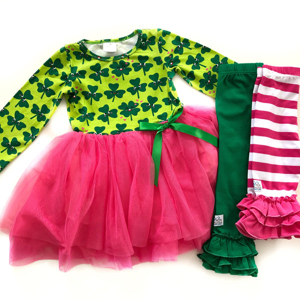 Lucky Clover Party dress + Green Legging