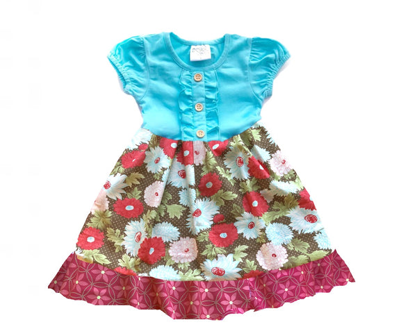 girls floral christmas holiday dress