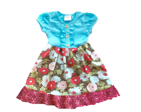 girls floral christmas holiday dress