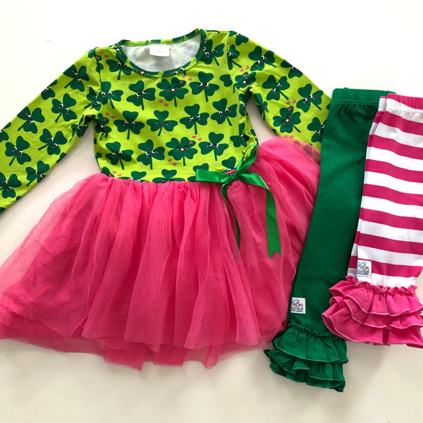 Lucky Clover Party dress + Green Legging