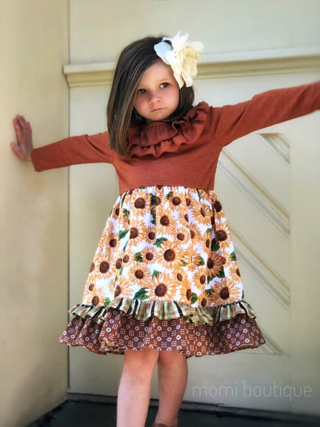 Autumn Sunflower Lola style Dress