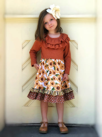 Autumn Sunflower Lola style Dress