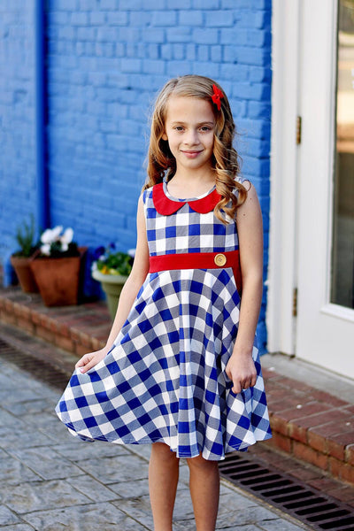 Central Park Twirl dress in Red, White, & Blue